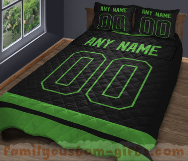 Custom Quilt Sets Dallas Jersey Personalized Ice hockey Premium Quilt Bedding for Boys Girls Men Women